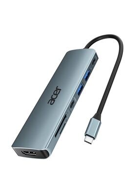 ACER | USB C Dock, 7 in 1 USB-C to HDMI Hub, 2 USBA 3.1 GEN1 & 5Gbps Type-C Data